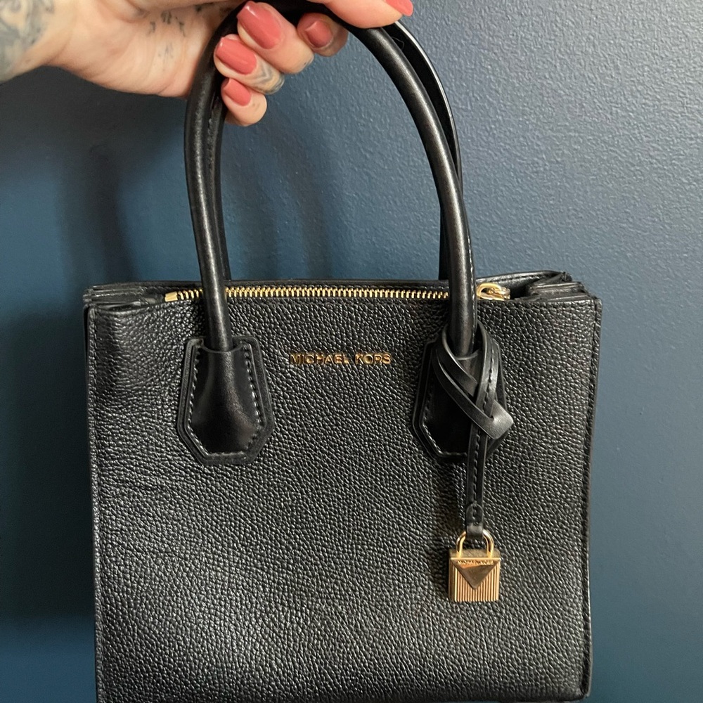Michael Kors Black Mini Bag with Gold Accents